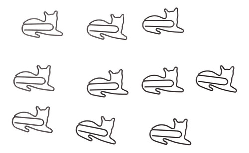 Clips Metálicos Para Papel, 100 Unidades, Con Forma De Gato,