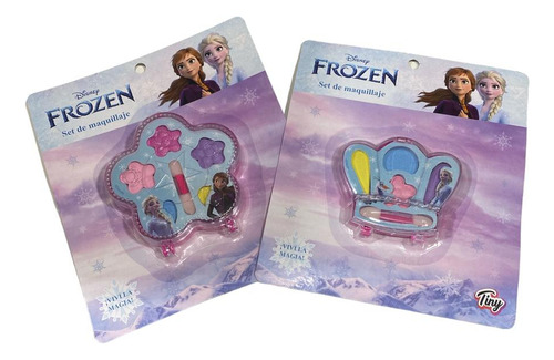 Set de maquillaje infantil frozen disney sombras para ojos y pincel aplicador