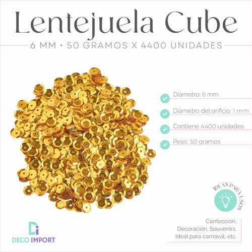 Lentejuelas Cube 50gr Colores Confeccion Mayorista Deco