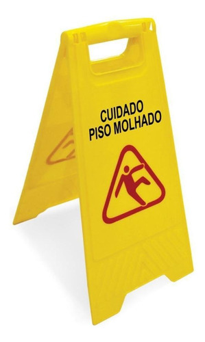 Placa Sinalizadora Cuidado Piso Molhado Cavalete Chao