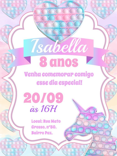 Imagem 7 de 10 de Convite Digital De Aniversário Fidget Toys Pop It