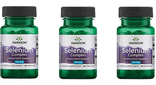 Selenio Selenium Swanson 200mcg 90caps Pack 3x Envio Gratis