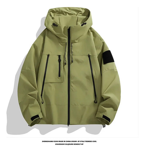 Chaqueta Casual Con Capucha Impermeable A Prueba De Viento P
