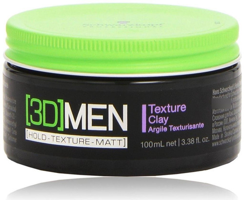 Cera Schwarzkopf Texture Clay Argile 3d Men 100ml