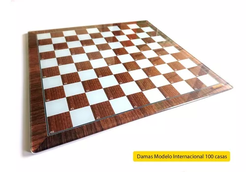 Tabuleiro Laminado De Damas Modelo Internacional - 100 Casas