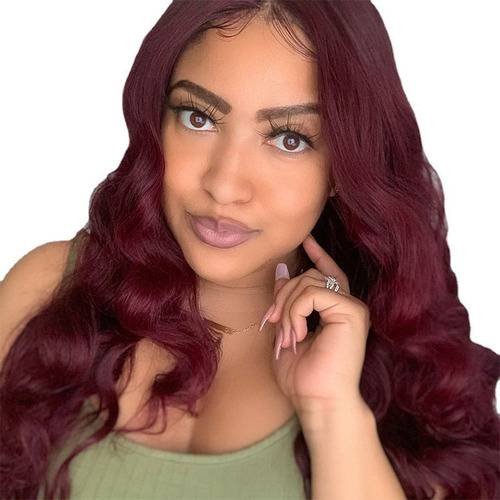 W Wig, Vinho, Vermelho, Cabelo Comprido E Encaracolado, Capa