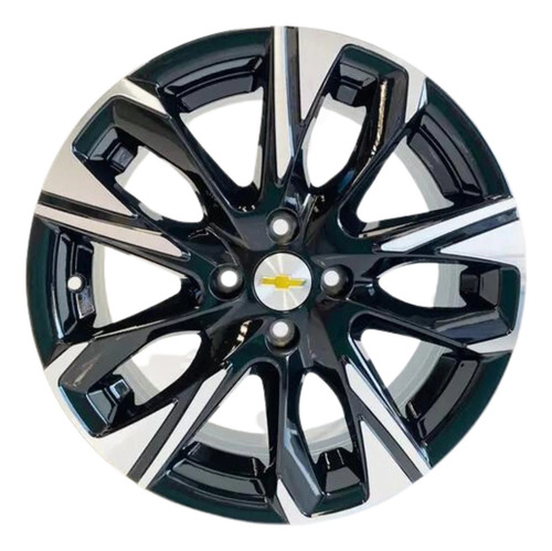01 Roda Chevrolet Onix Turbo Aro 16 4x100 (1 Unid) + Bico Cor Preto Com Diamantado