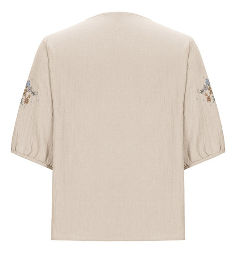 Top De Lino Liso Para Mujer, Talla Grande, Manga Corta, Tall