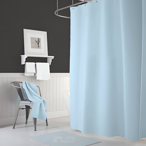 Cortinas De Baño-ducha Impermeable Varios Modelos 1.80x1.80 Azul Claro Azul Claro