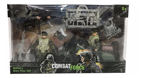 Combat Force 3 Figuras Playset Militar 6 C/accesorios Caja