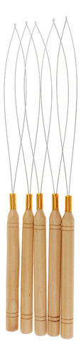 5 Unids / Set Extensiones De Cabello De Madera Enhebrador