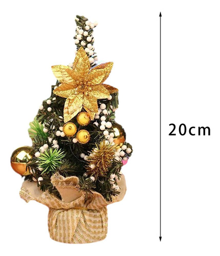 2 De Navidad De Escritorio Con Base, Mini Árbol De Oro