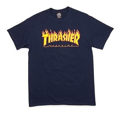 Camiseta De Manga Corta Con Logo De Thrasher Flame X Azul