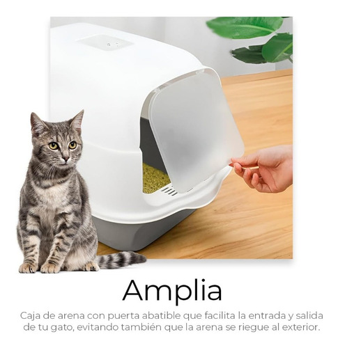 W Caja De Arena For Gatos Cerrada Con Tapa Y Puerta Con