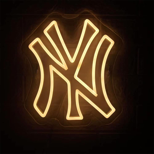 Cartel De Neón Para El Logotipo De Los Yankees De Nueva York