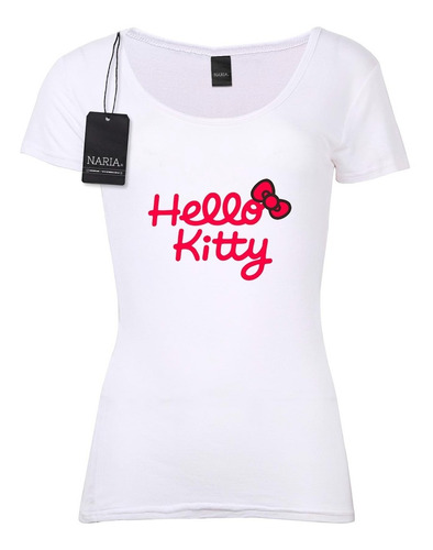 Remera Dama Hello Kitty Diseño Art Logo - Pshk3