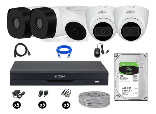 Cámaras Seguridad Dahua Kit 5 5mp + 1tb 02 Camaras Audio P2p