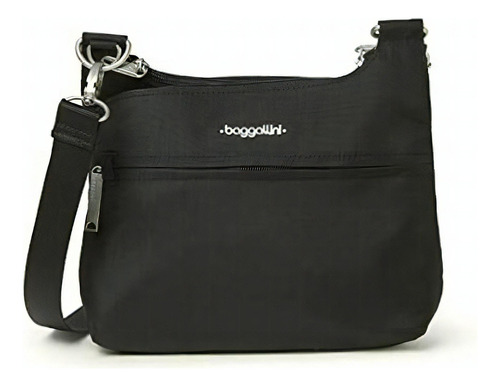 Baggallini Bandolera Antirrobo Charter, Negro, Talla Unica