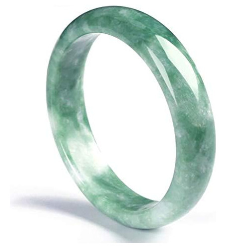 Brazalete De Jade De Calcita Natural Con Nube Auspiciosa Par