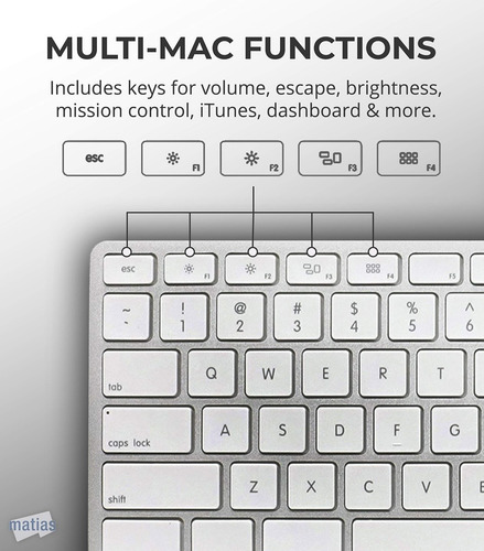 Imagen 5 de 10 de Matías Teclado Usb Con Teclado Numérico Y Hub Usb-a Para Mac