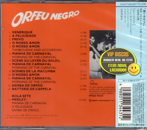 Cd Orfeu Negro Luiz Bonfá Importado - Original Lacrado Raro!