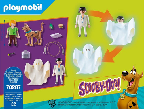 Imagen 2 de 6 de Playmobil 70287 Scooby Doo! Scooby Y Shaggy Con Fantasma