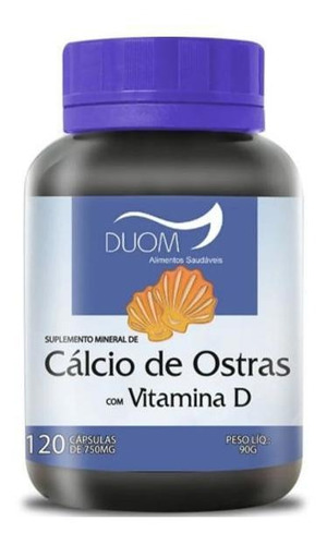 Calcio De Ostras Com Vitamina D 120caps 750mg Duom