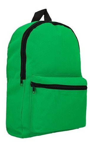 Mochila De Bolsa Frontal. Color Verde Diseño De La Tela Liso