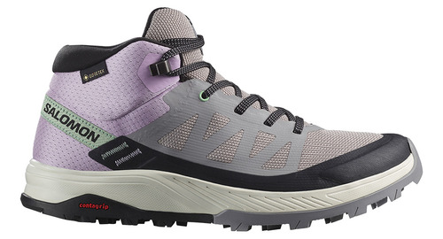 Zapatilla Mujer Outrise Mid Gtx W Gris Claro Salomon