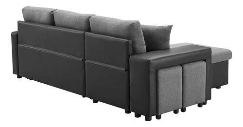 Biadnbz Sofá Modular Convertible De 92.5 Pulgadas De Lino En