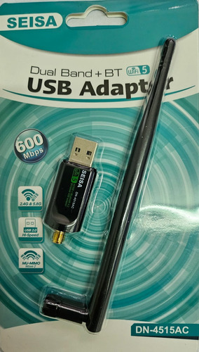 Adaptador Usb Wifi Dual Band 2.4ghz 5.8ghz Wifi5 + Bluetooth