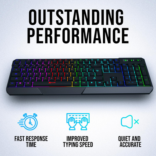 Teclado Inalámbrico Para Juegos Klim Chroma Rgb Con Barra Re