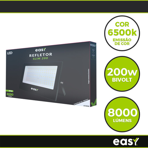 Kit 10 Refletor Led Holofote 200w 6500k Á Prova D Agua Easy