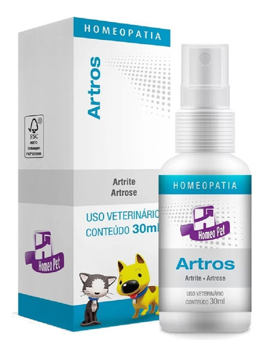 Artros Homepatia Artrite/artrose Cães E Gatos 30ml - Real H