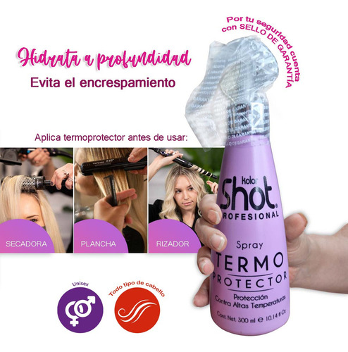 Termoprotector Para Cabello Con Keratina Kolor Shot