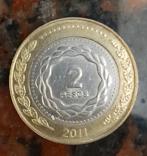 Moneda De 2 (dos) Pesos Argentinos - 2011.
