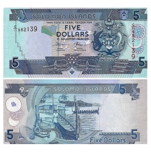 Grr-billete De Islas Salomón 5 Dollars 2006