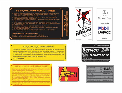 Imagem 6 de 6 de Kit Emblemas Adesivo Mercedes Benz 710 Plus Faixa Krt09