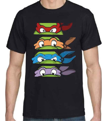 Polera Las Tortugas Ninjas Ojos Niños Adultos Algodón Calida