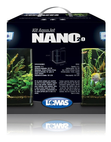 Imagen 5 de 9 de Pecera Equipada Chica D Vidrio Nano Acuario 9 Litros Luz Led