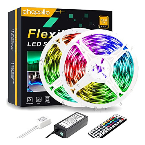 Phopollo 32.8ft Waterproof Led Strip Lights, 5050 Led 8269k