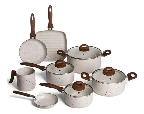 Conj de Panelas 8 Peças Ceramic Life Smart Plus Vanilla - Brinox