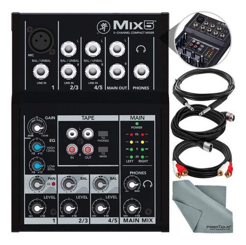 Mackie Mix Series Mix5 Mezclador Compacto De 5 Canales Y Acc