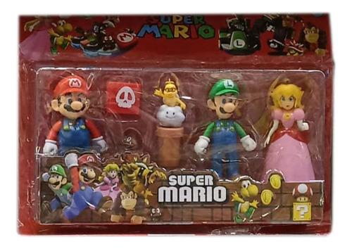 Juguete Muñecos Personajes Setx4 Super Mario Bros Blister 