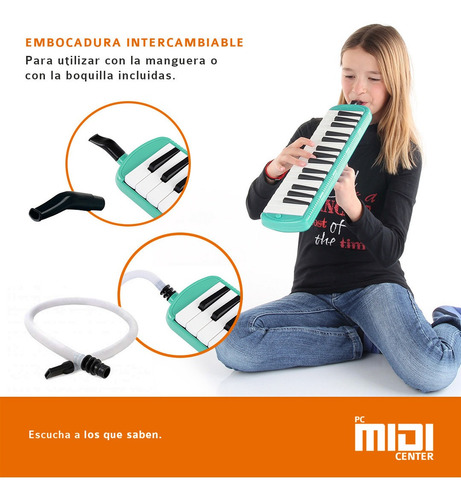 Imagen 6 de 10 de Flauta Melódica Midiplus 32 Teclas Con Funda Boquilla Cuotas