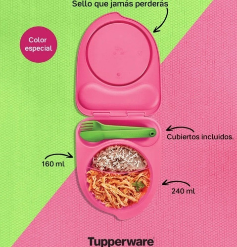 Tupperware Lunch System 400 Ml Con Cubiertos
