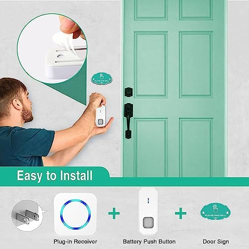 Timbre Inalámbrico, Timbre De Puerta Impermeable A 1300 Pies
