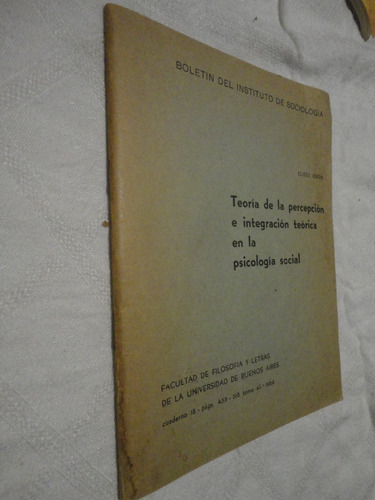 Teoria De La Percepcion E Integracion Teorica En La Psicolog