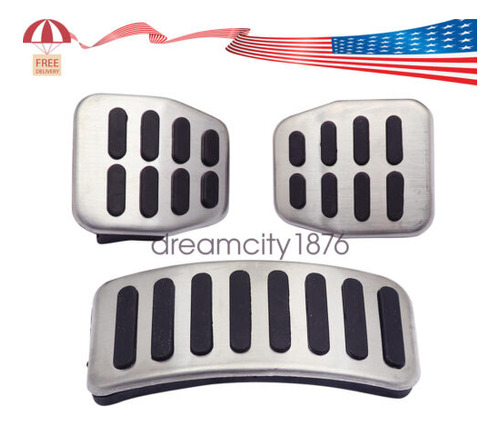 3x Clutch Gas Brake Foot Pedal Cover For Volkswagen Bora Dcy