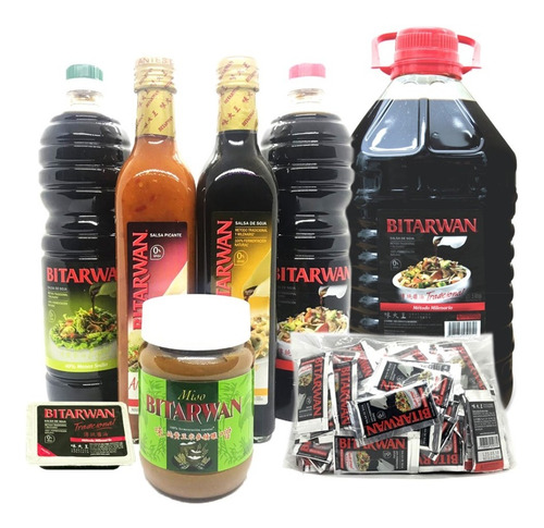 Pack X 15u Salsa De Soja Bitarwan Light 1 Lt Ideal Sushi